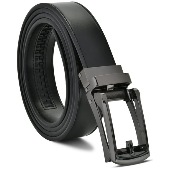 Men's Ratchet Belt Genuine Leather Mens Belt with Slide Ratchet Belts for men