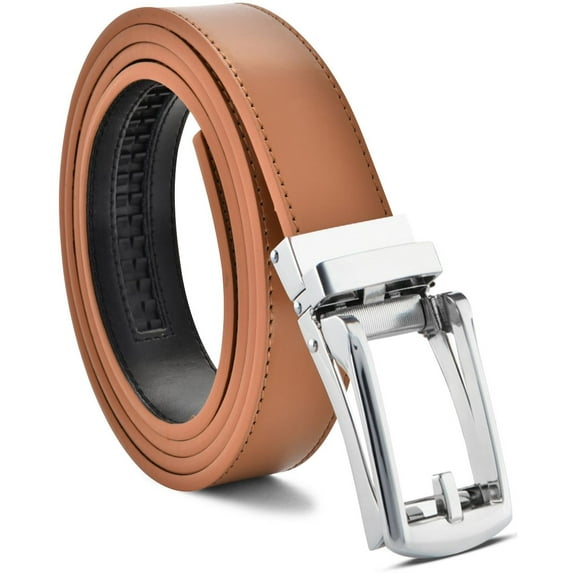 Men's Ratchet Belt Genuine Leather Mens Belt with Slide Ratchet Belts for men
