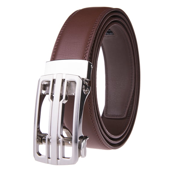 Men's Ratchet Belt Leather Automatic Buckle One Size,Adjust 28-46inch
