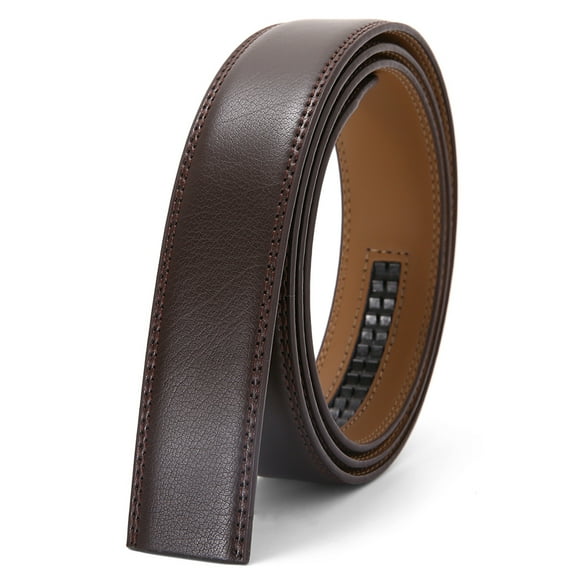 Men's Ratchet Belt Strap 35mm Width Only Replacement Leather Belt For Automatic Belt Buckle