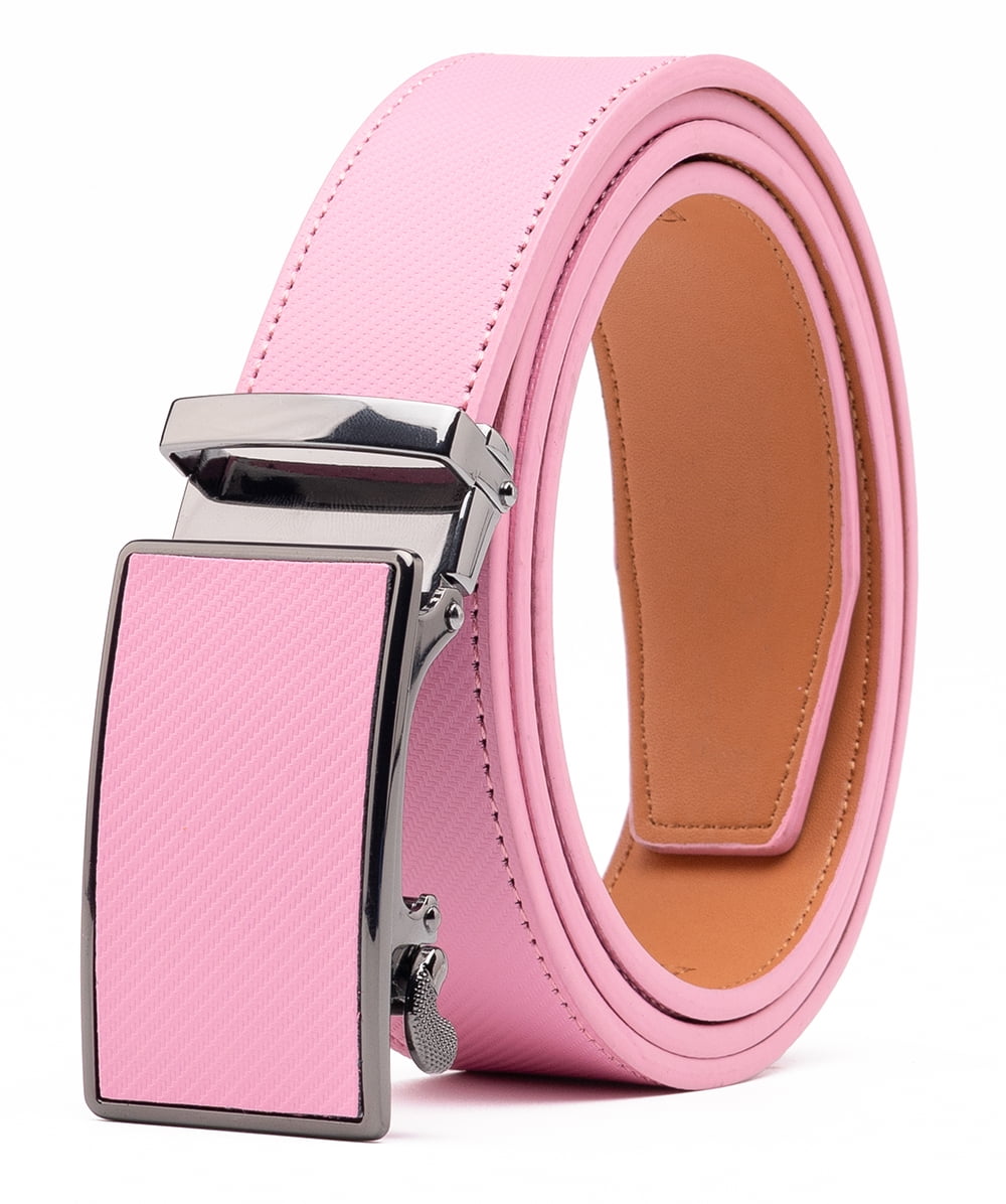 Men's Ratchet Dress Belt with Click Sliding Buckle