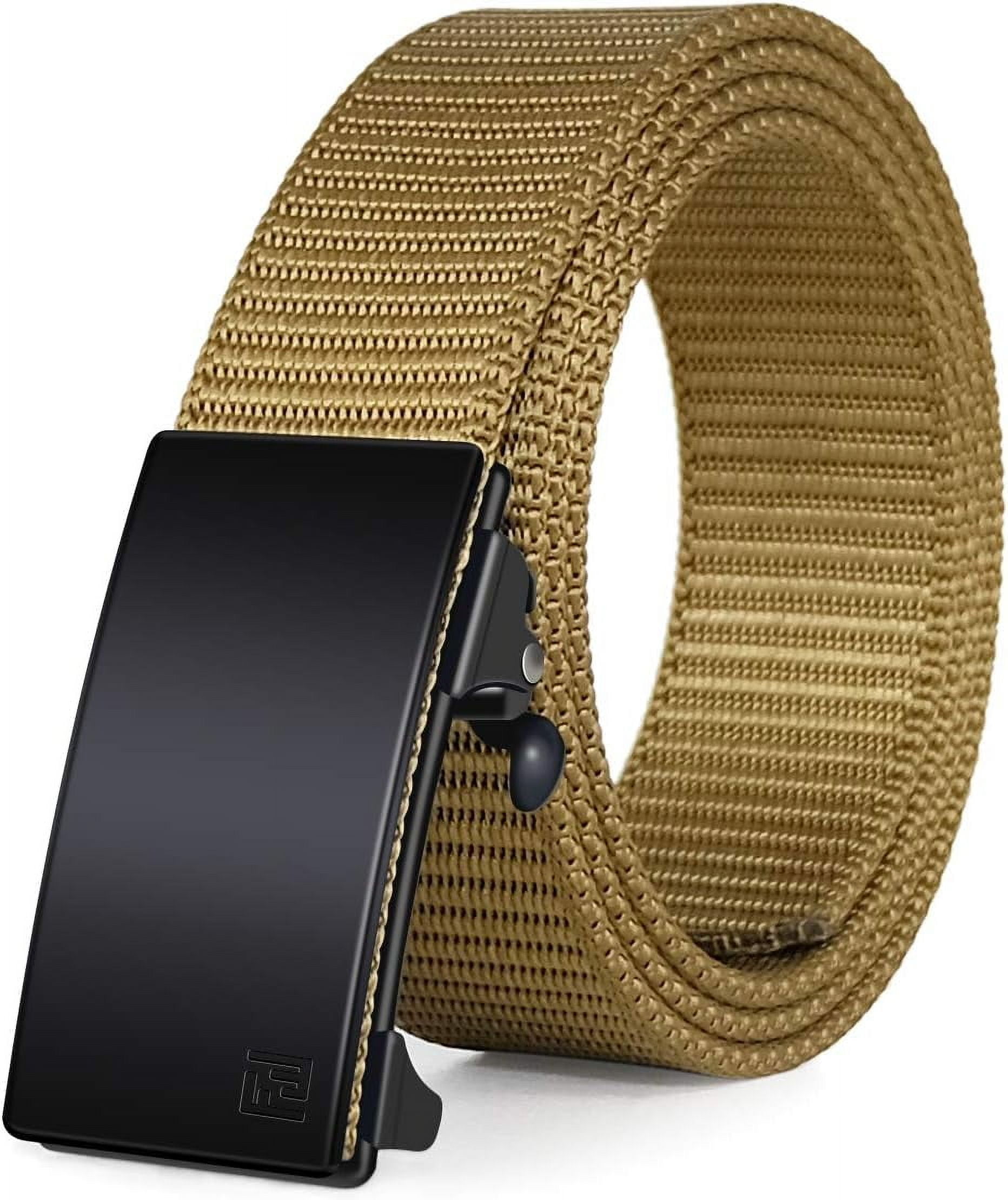9725 Men’s Ratchet Belt With Automatic Slide Buckle, No Hole Nylon Webbing Men-s-Ratchet-Web-Belt-1-25-  main image 3