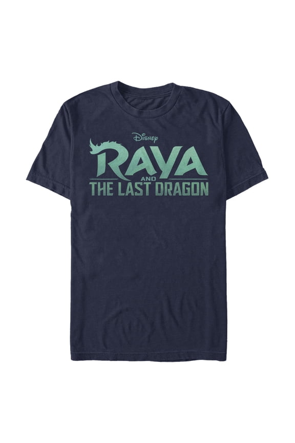 Men's Raya and the Last Dragon Classic Logo Graphic Tee Navy Blue Small