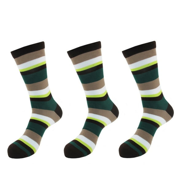 Men's Rayon from Bamboo Classic Wicking Soft Casual Dress Stripe Socks - Color 2 - 3prs