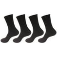 thumbnail image 1 of Men's Rayon from Bamboo Fiber Antibacterial Ultra Breathable Wicking Supported Toe and Heel Crew Socks - Black - 4 Pairs, 1 of 3
