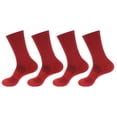 thumbnail image 1 of Men's Rayon from Bamboo Fiber Antibacterial Ultra Breathable Wicking Supported Toe and Heel Crew Socks - Cherry Red - 4 Pairs, 1 of 6