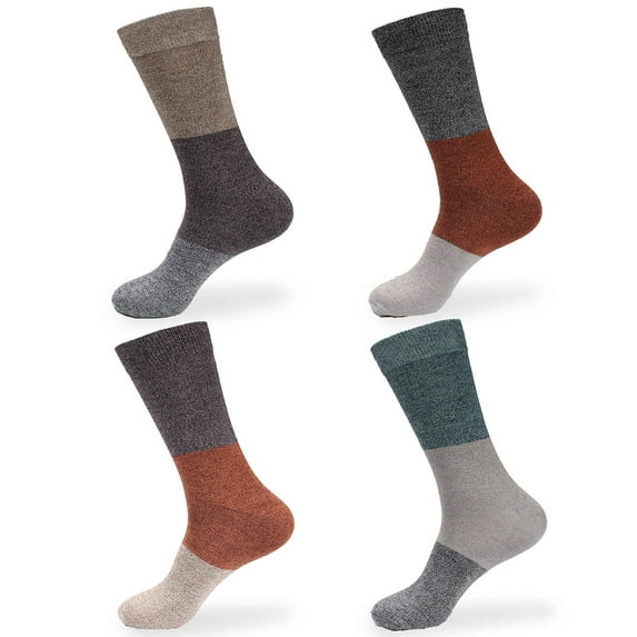 Men's Rayon from Bamboo Fiber Classic Casual Crew Socks - Assortment C - 4prs, Size 4-10