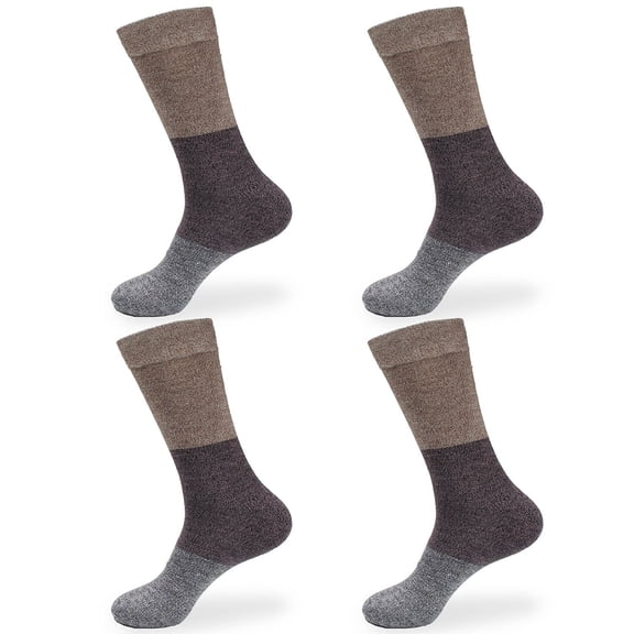 Men's Rayon from Bamboo Fiber Classic Casual Crew Socks - Brown Purple Black - 4prs, Size 4-10