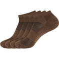 thumbnail image 1 of Men's Rayon from Bamboo Fiber Colored Sports Superior Wicking Athletic Ankle Socks - Brown - 4 Pairs - Size 10-14, 1 of 4