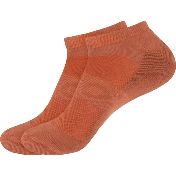 Men's Rayon from Bamboo Fiber Colored Sports Superior Wicking Athletic Ankle Socks - Coral Brown - 2 Pairs - Size 10-14