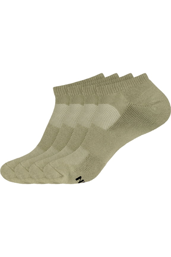 Men's Rayon from Bamboo Athletic Ankle Socks - Olive Green - Size 6-10 - 4 Pairs