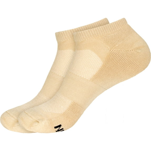 Men's Rayon from Bamboo Fiber Colored Sports Superior Wicking Athletic Ankle Socks - Tan - 2 Pairs - Size 10-14