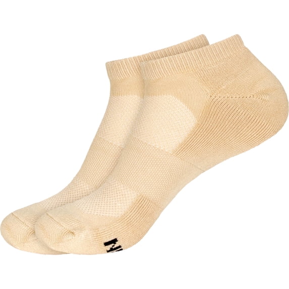BambooMN Men's Rayon from Bamboo Sports Athletic Ankle Socks - Tan - 2 Pairs