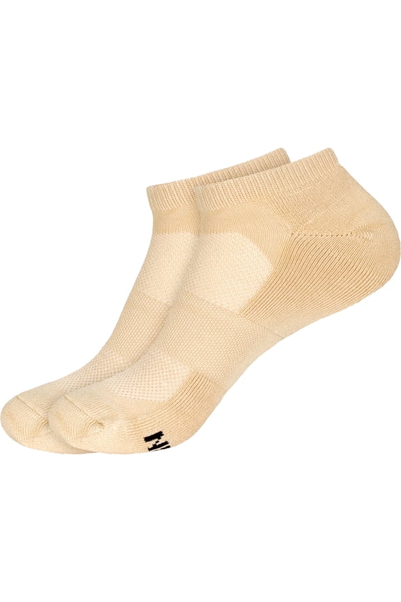 Men's Rayon from Bamboo Fiber Colored Sports Superior Wicking Athletic Ankle Socks - Tan - 2 Pairs - Size 6-10