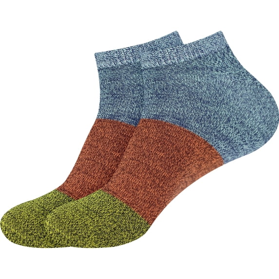 Men's Rayon from Bamboo Fiber Colored Superior Wicking Breathable Ankle Socks - 2 Pair Packs