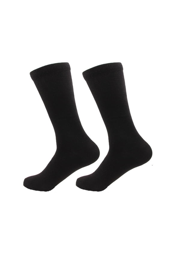 Men's Rayon from Bamboo Fiber Ultra Breathable Wicking Classic Crew Socks - Black - 2 Pairs