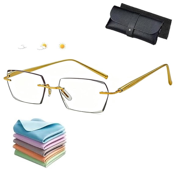 Men's Reading Glasses, Auto Focus Smart Zoom Progressive Lens, Distance & Near Multi-Focus for Daily Wear