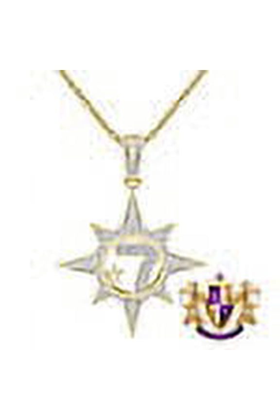 Men's Real Genuine Diamond Five Percenter Nation 7 Star Allah Pendent 10K Gold Over Charm Chain Set 2.25''