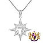 Men's Real Genuine Diamond Five Percenter Nation 7 Star Allah Pendent 10K White Gold Over Charm Chain Set 2.25
