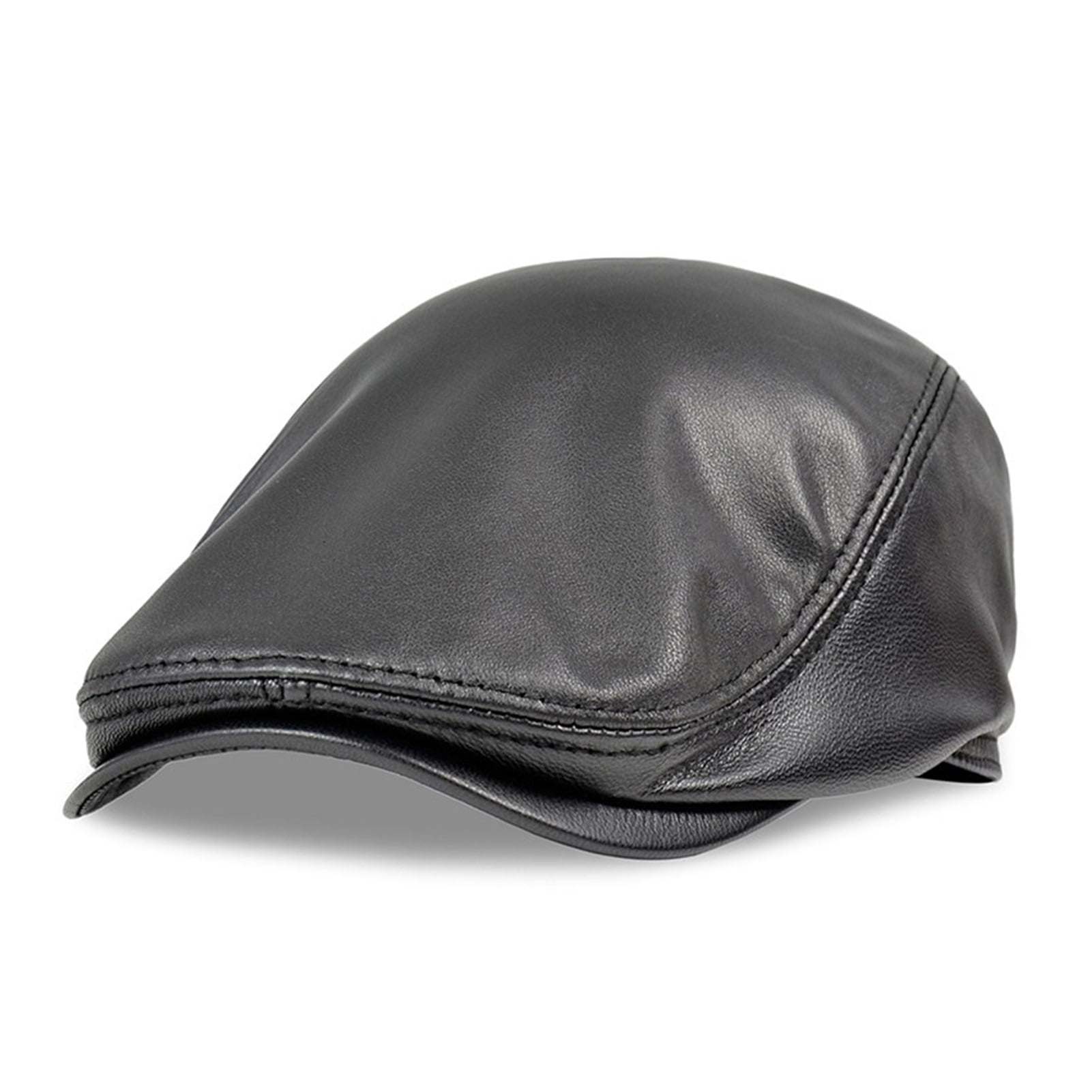 Men's Real Genuine Leather Baseball Cap New Style Leather Beret Newsboy