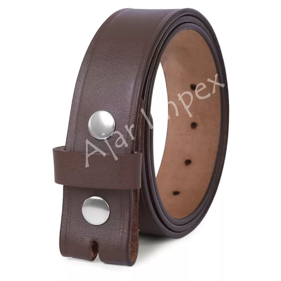 Men's Real Genuine Leather Belt Black 1.5" Wide 100% One Piece Buffalo Leather