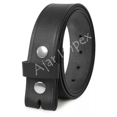 Men's Real Genuine Leather Belt Black 1.5" Wide 100% One Piece Buffalo Leather