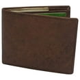 thumbnail image 1 of Men's Real Leather RFID Blocking Bifold Wallet Stylish Anti Theft Security With ID Window, 1 of 9