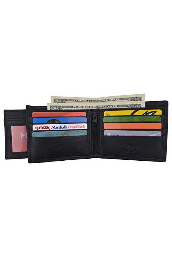Men's Real Leather Wallet Credit Debit Card Holder RFID Blocking Removable ID Bifold Wallets for Men Gift Box