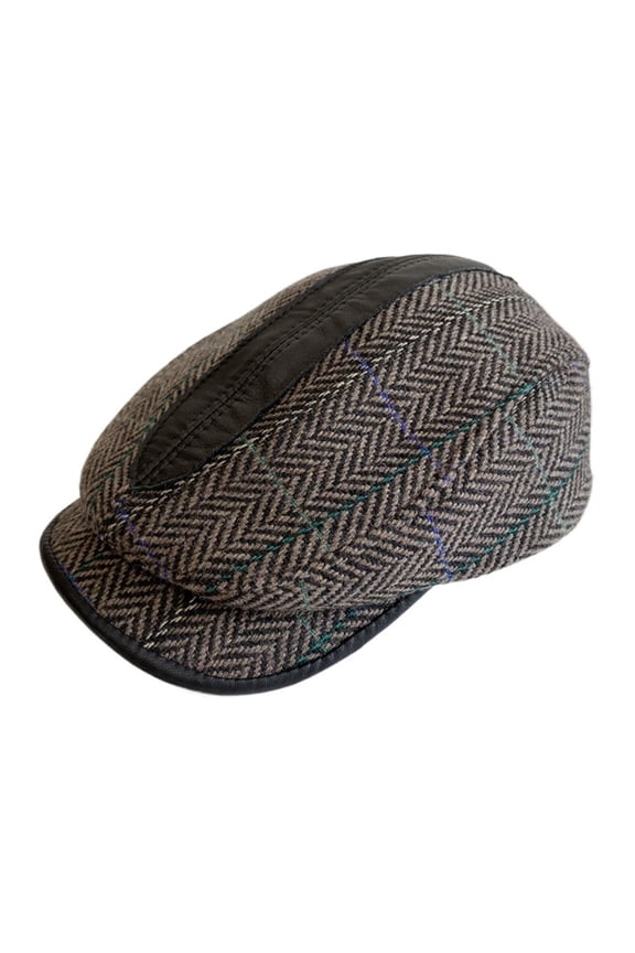 Men's Real Leather Wool Berets Hat Winter Male Warm Protection Cap 100% Genuine Leather Dad Hat Leisure ,Beautiful Craftsmanship