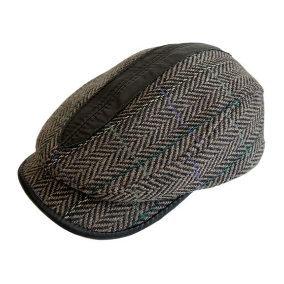 Men's Real Leather Wool Berets Hat Winter Male Warm Protection Cap 100% Genuine Leather Dad Hat Leisure ,Lightweight and Comfortable