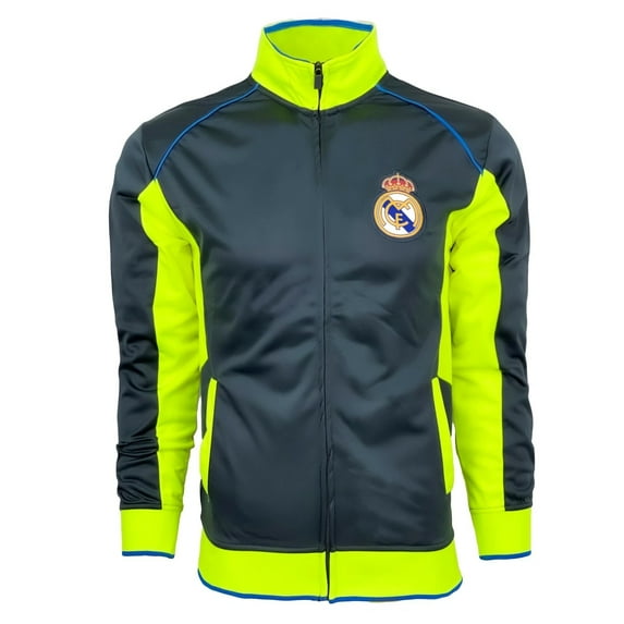 Rhinox Men's Real Madrid Athletic Jacket, Gray/Neon (M)