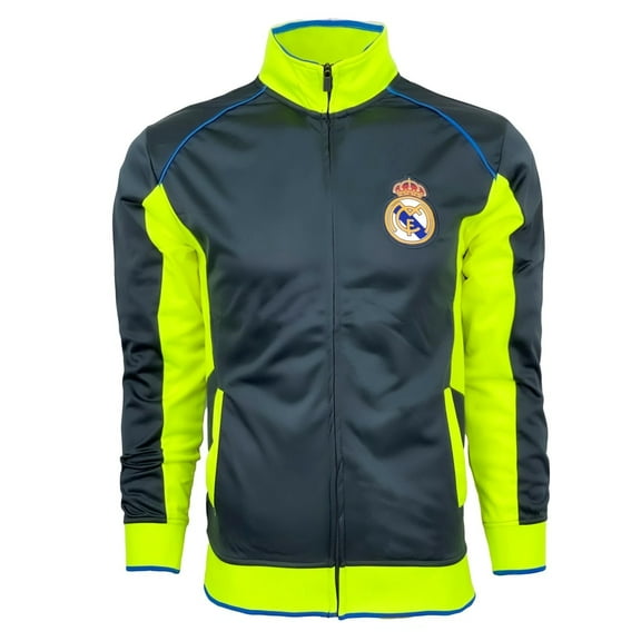 Rhinox Men's Real Madrid Athletic Jacket, Gray/Neon (XL)