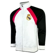 Men's Real Madrid Jacket, Licensed Real Madrid Full Zip Track Jacket Adult Sizes (M)