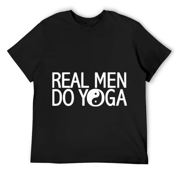Men's Real Men Do Yoga T-Shirt Black