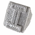 thumbnail image 1 of Men's Real Solid 925 Sterling Silver Initial Letter I Iced Baguette Flooded Out Big Hip Hop Ring Size 10, 1 of 8