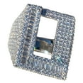 thumbnail image 1 of Men's Real Solid 925 Sterling Silver Initial Letter L Iced Baguette Flooded Out Big Hip Hop Ring Size 8, 1 of 9