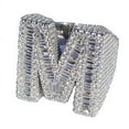 thumbnail image 1 of Men's Real Solid 925 Sterling Silver Initial Letter M Iced Baguette Flooded Out Big Hip Hop Ring Size 11, 1 of 7