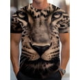 thumbnail image 1 of Men's Realistic 3D Leopard Print T-Shirt - Full Body Black and White Spotted Animal Texture, Short Sleeve Crew Neck Casual Summer T-Shirt, H-Fit, Machine Washable 3D Digital Design, 1 of 6