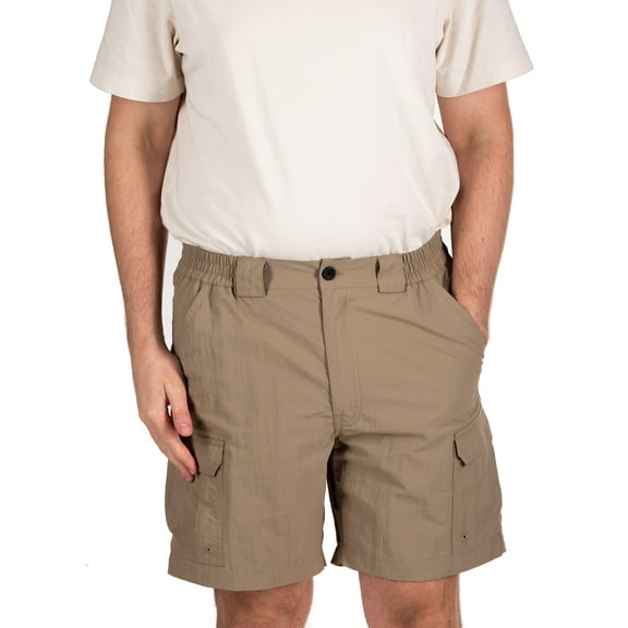 Men's Realtree 6 Pocket Fishing Shorts, Stone, 2XL