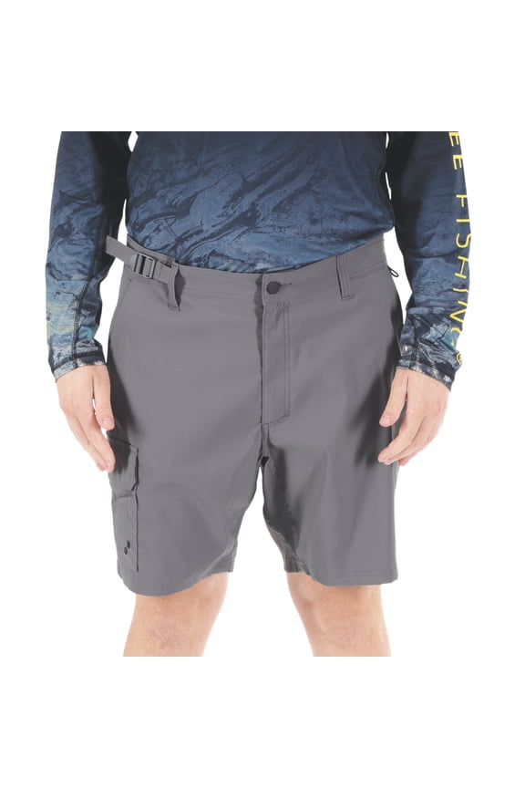 Men's Realtree Hybrid Fishing Shorts, Grey Pebble, L