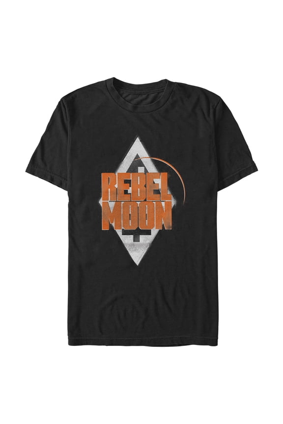 Men's Rebel Moon Badge Logo Graphic Tee Black Small
