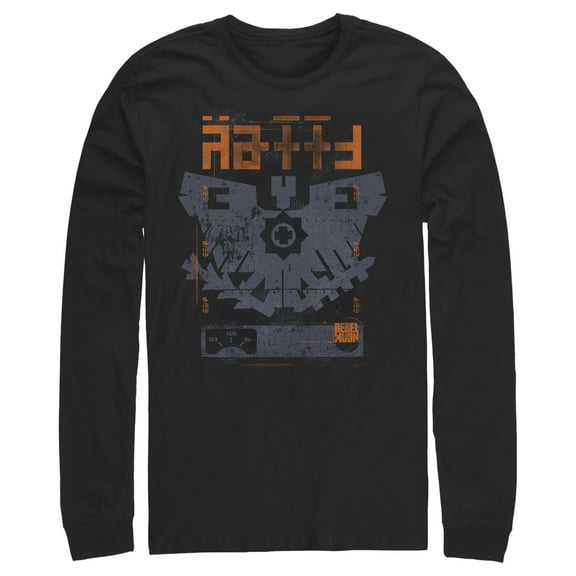 Men's Rebel Moon Eagle Badge  Long Sleeve Shirt Black X Large