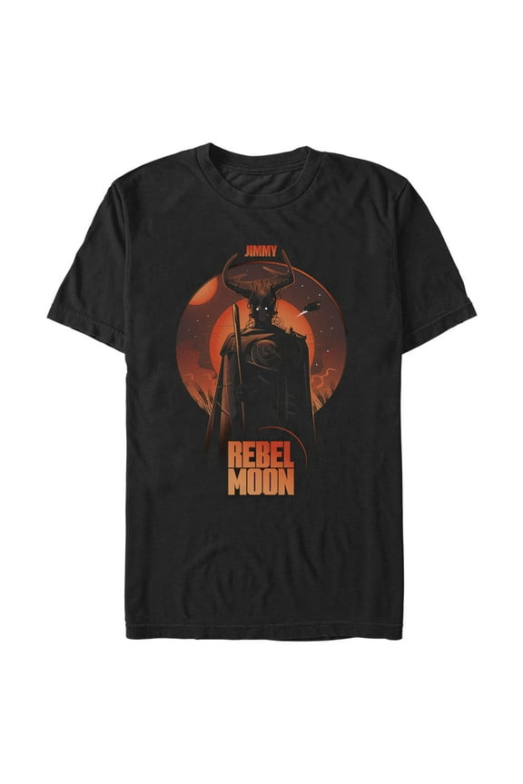 Men's Rebel Moon Jimmy Warrior Portrait Graphic Tee Black Medium