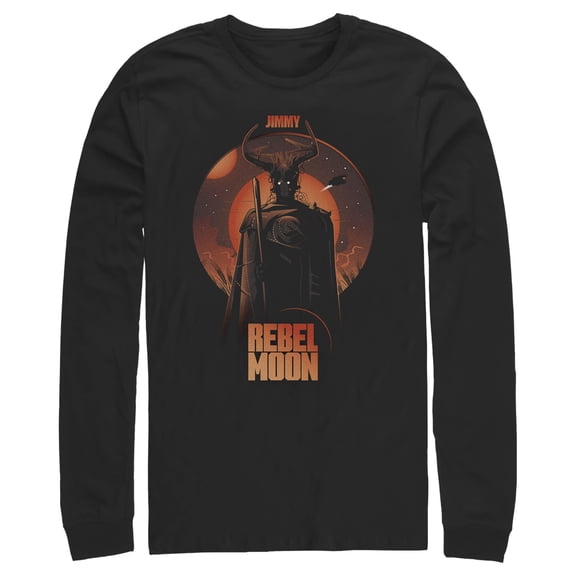 Men's Rebel Moon Jimmy Warrior Portrait Long Sleeve Shirt Black X Large