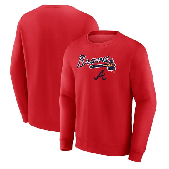 Men's Red Atlanta Braves Team Lockup Sweatshirt