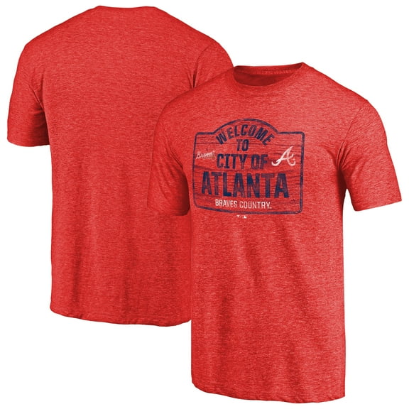 Men's Red Atlanta Braves Welcome to Atlanta Hometown Tri-Blend T-Shirt