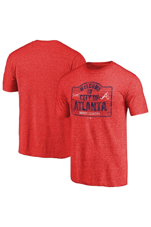 Men's Red Atlanta Braves Welcome to Atlanta Hometown Tri-Blend T-Shirt