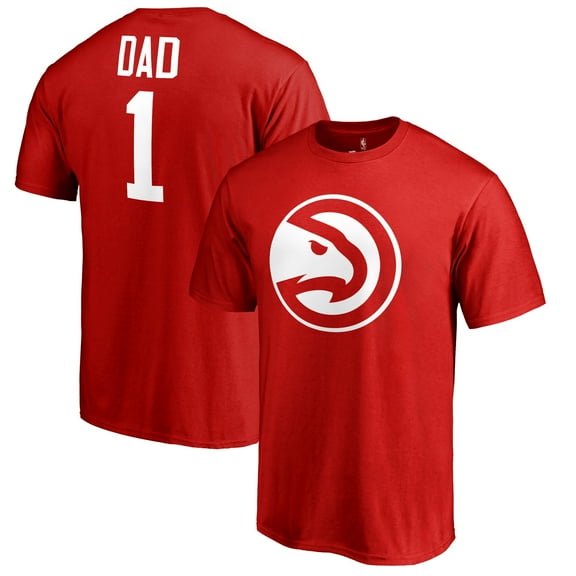 Men's Red Atlanta Hawks #1 Dad T-Shirt