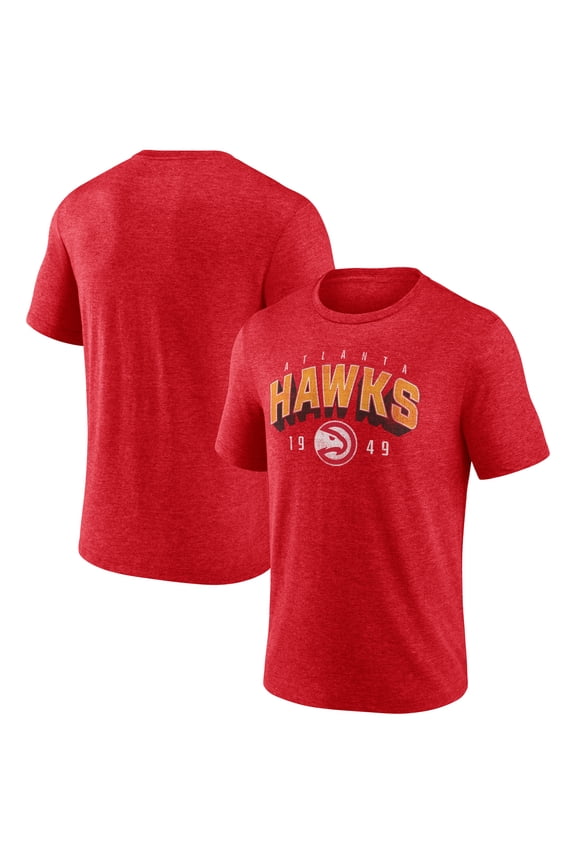 Men's  Red Atlanta Hawks Backboard Tri-Blend T-Shirt