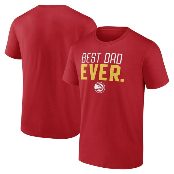 Men's Red Atlanta Hawks Best Dad Ever Logo T-Shirt